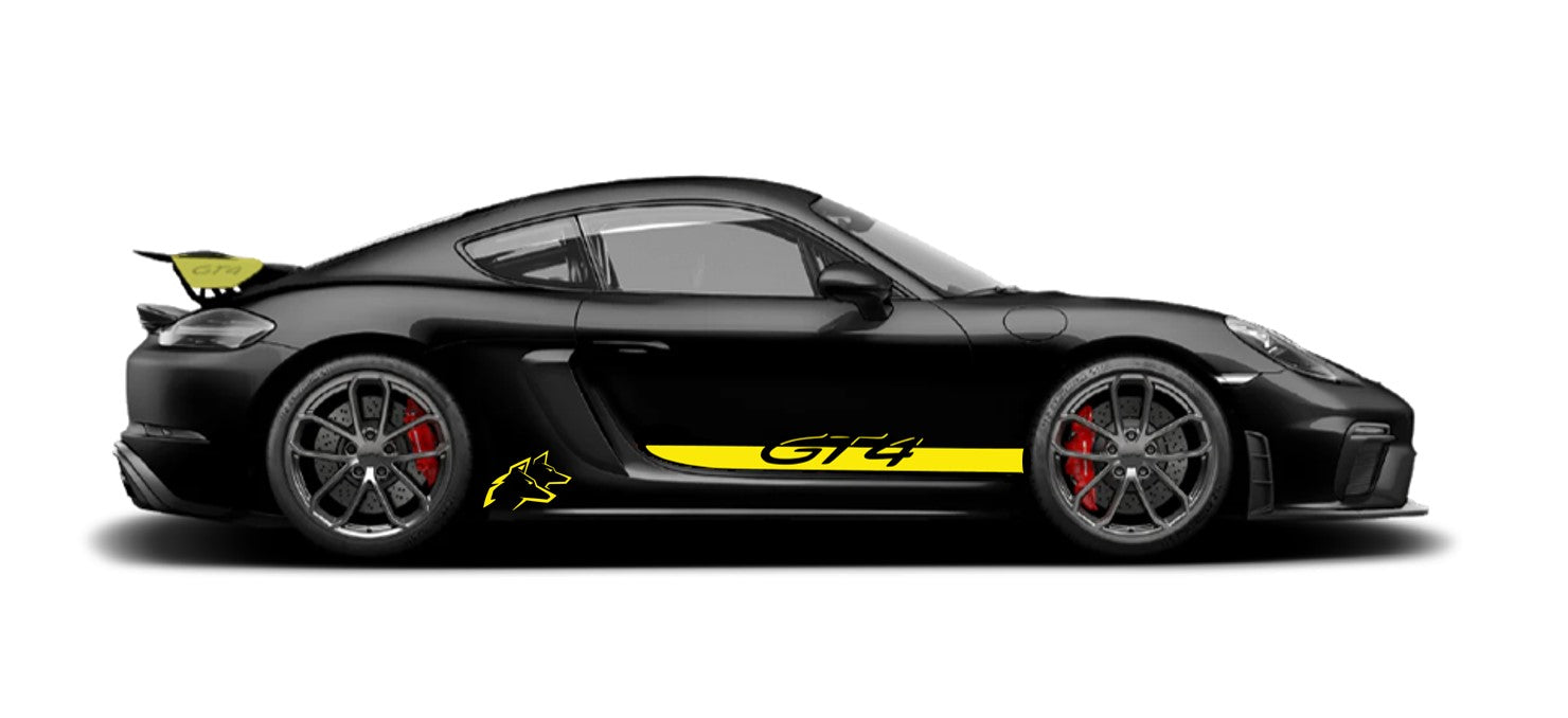 Sticker de bas de porte Porsche GT4 718