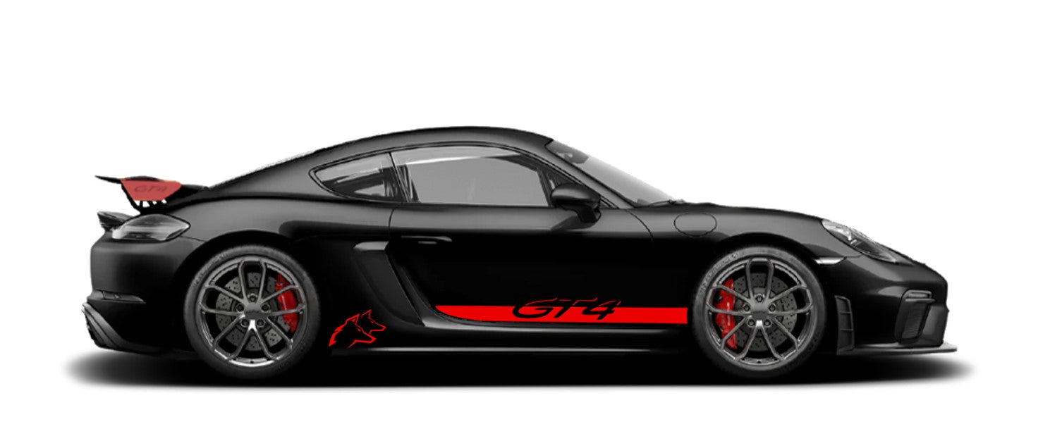Sticker de bas de porte Porsche GT4 718