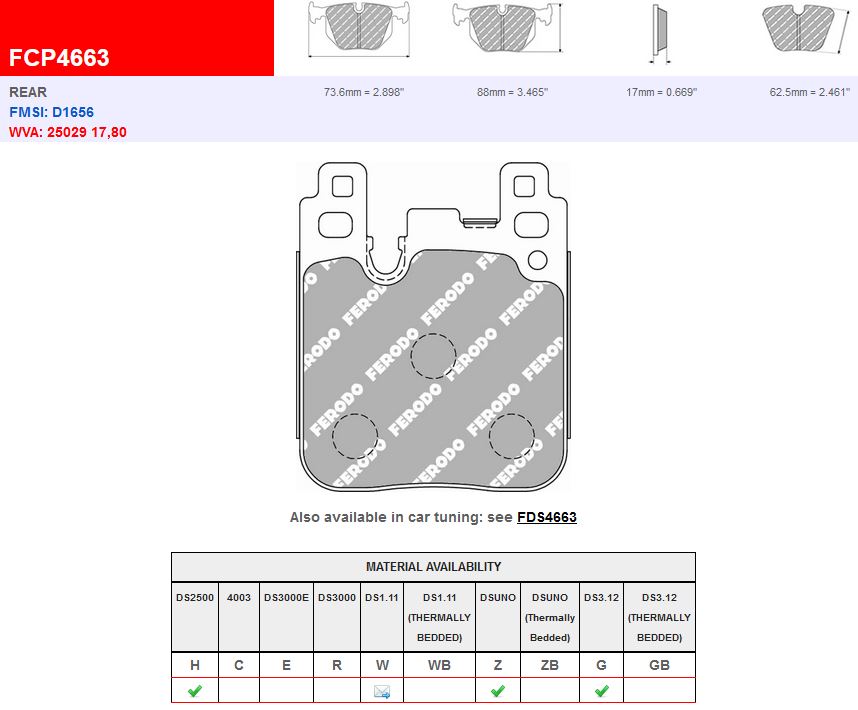 Plaquettes Ferodo DS UNO BMW M3-M4 F8x