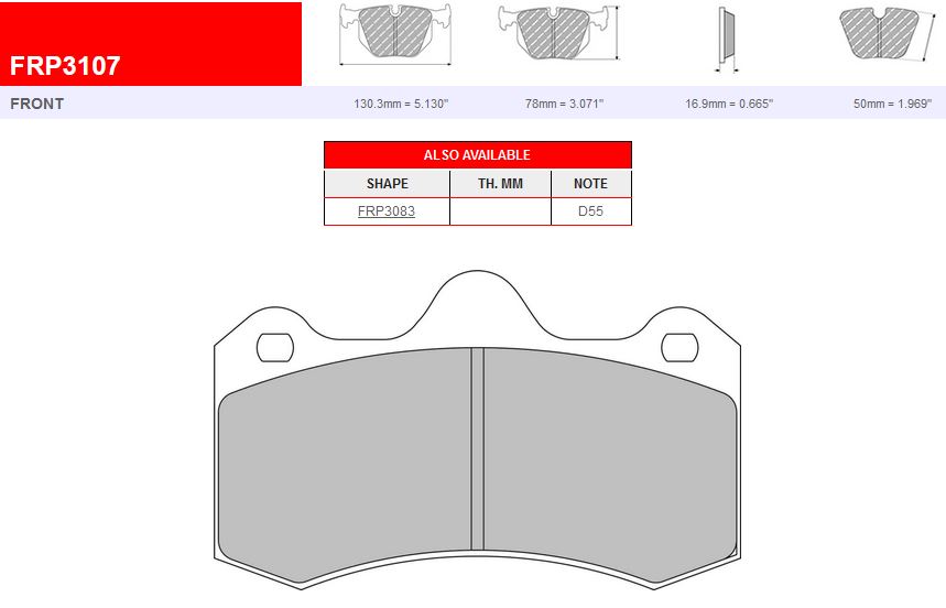 Plaquettes FERODO DS3000 Lotus Exige S3