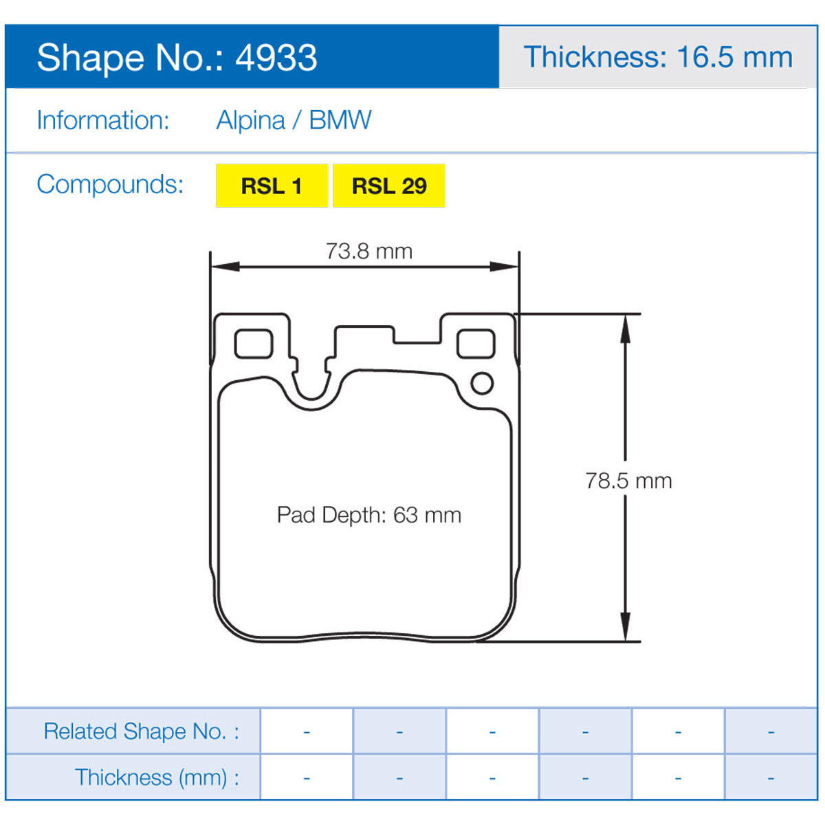 Plaquettes PAGID RSL1 BMW M3 M4 F80 F82