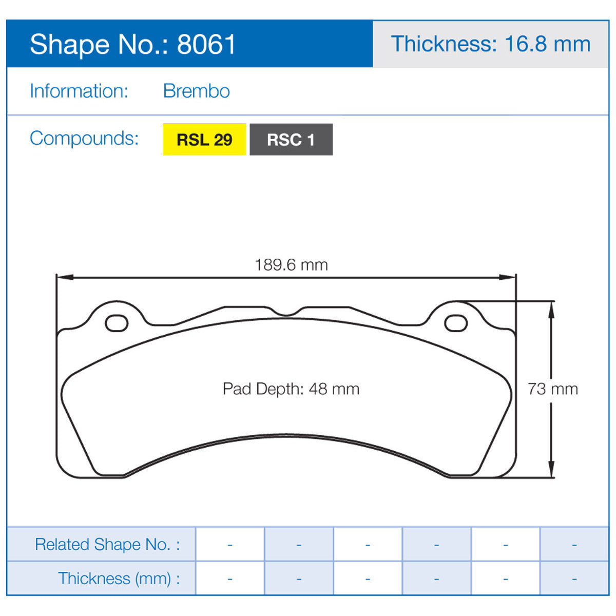 Plaquettes Pagid RSL29 Brembo GT 6 pistons