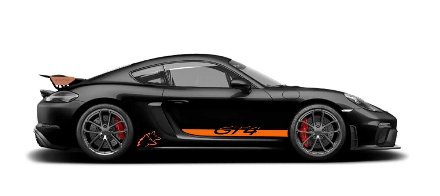 Sticker de bas de porte Porsche GT4 718