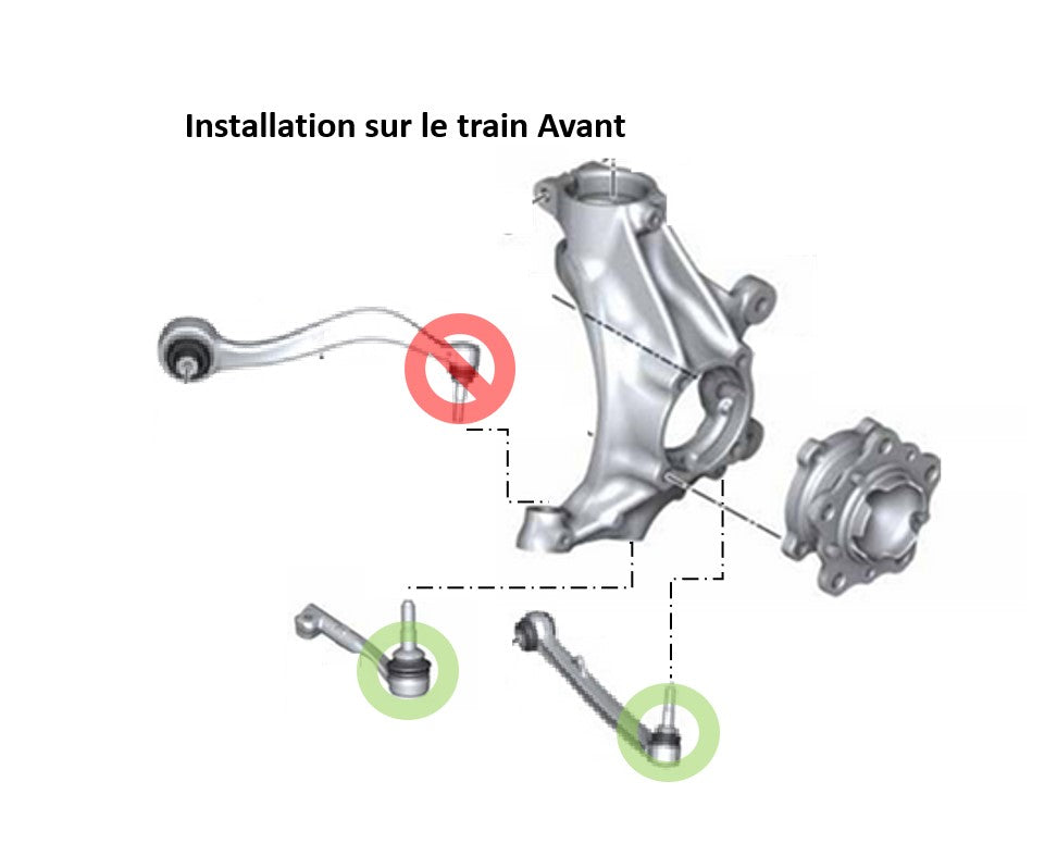 Cales de correction Bump steer / roll center BMW 1M 135i E82