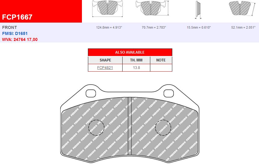 Plaquettes FERODO DS3000 Renault Clio 3 RS