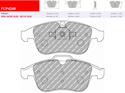 Plaquettes Ferodo DS3000 Renault Clio 4 RS