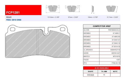 Plaquettes Ferodo DS2500 BMW M2 F87