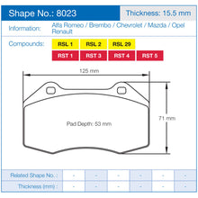 Charger l&#39;image dans la galerie, Plaquettes Pagid RSL29 8023 Alcon CAR97 6 pistons
